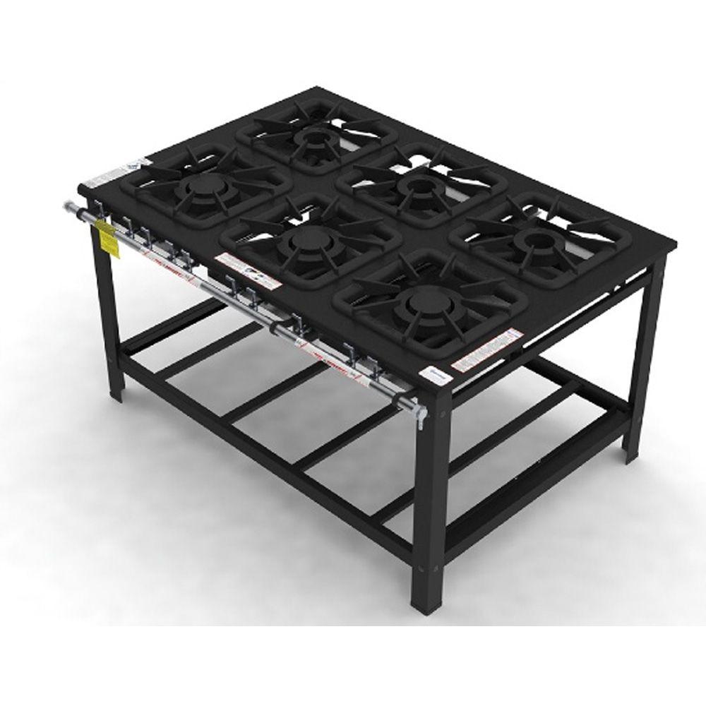 Fogão 6 Bocas Gastromaq Preto – Fg406em