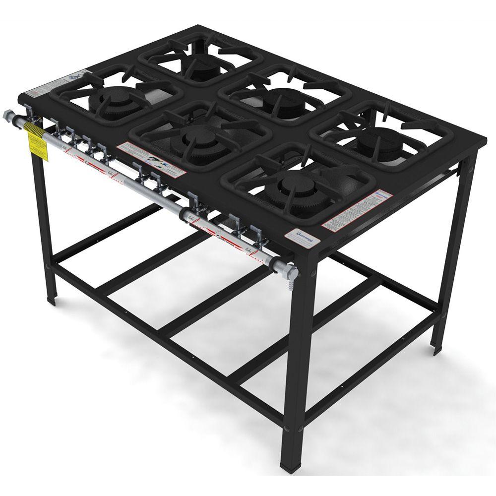 Fogão 6 Bocas Gastromaq Preto – Fg306em
