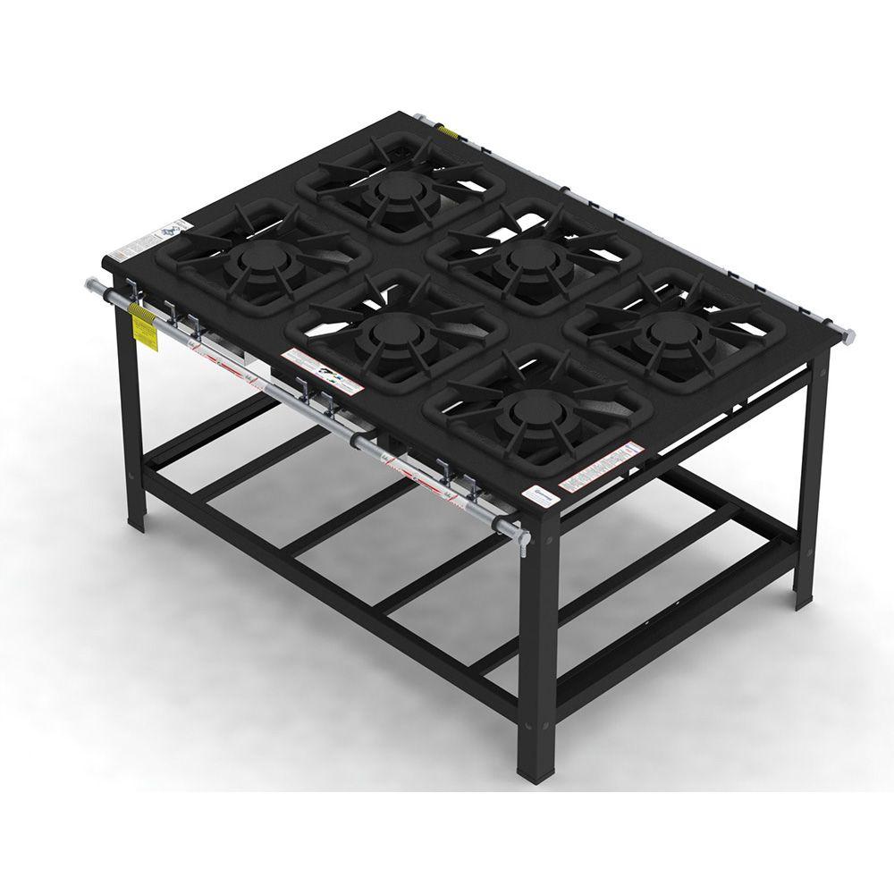 Fogão 6 Bocas Gastromaq Preto - Fg406cd