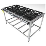 Fogão Industrial Inox Gastromaq 8 Bocas Encosto Mista FGI308EM