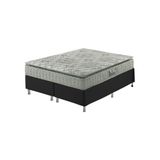 Cama Box King Preto + Colchão Ortopedico Espuma D33 Pillow Top Hanover One 193x203x59cm