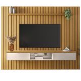 Painel Ripado You Illusion 2.7 Cinamomo/off White  Para Tv Até 75” - Hb Móveis