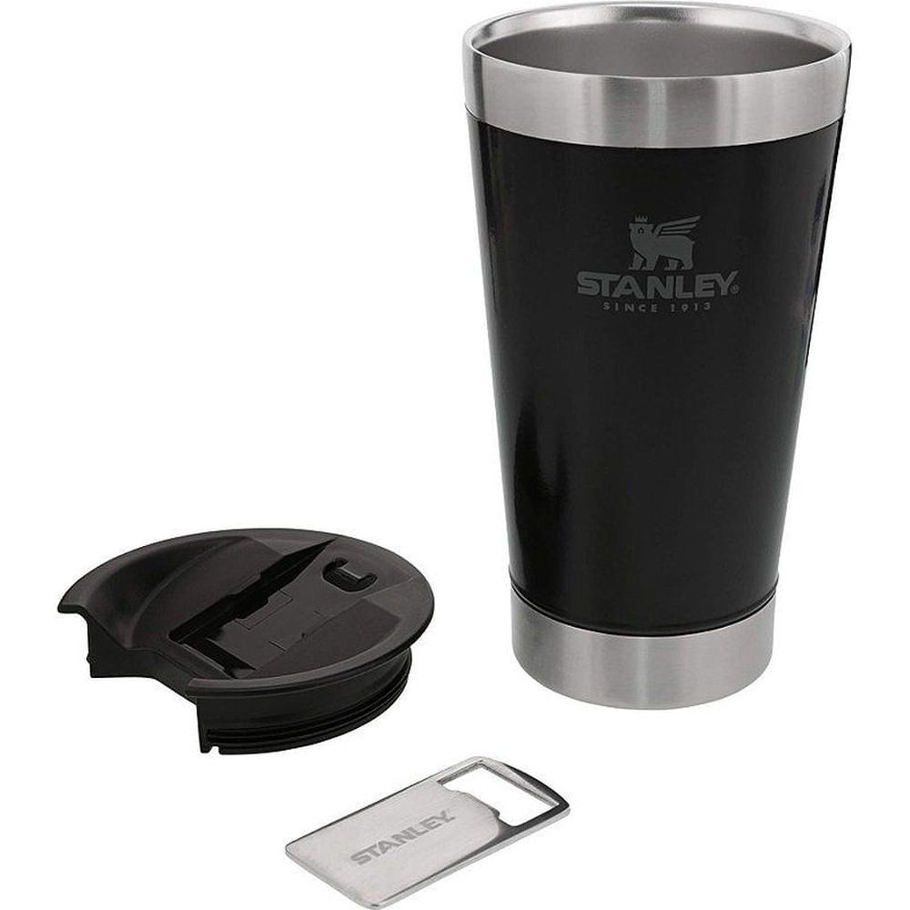 Copo Térmico Cerveja Preto Com Tampa 473ml Stanley