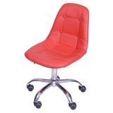 Cadeira Eames Botone Vermelho Com Base Rodizio - 54688