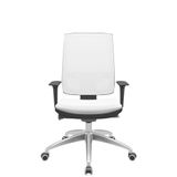 Cadeira Office Brizza Tela Branca Assento Aero Branco Autocompensador Base Aluminio 120cm - 63791