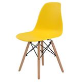 Cadeira Eames Eiffel Polipropileno Amarela Base Madeira - 44156