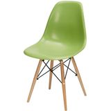 Cadeira Eames Polipropileno Verde Base Madeira - 15205