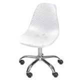 Cadeira Eames Furadinha Cor Branco Com Base Rodizio - 54705