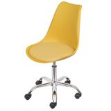 Cadeira Leda Eames Polipropileno Cor Amarelo Com Base Rodizio Cromado - 69581