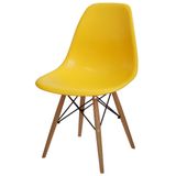 Cadeira Eames Polipropileno Amarelo Base Madeira - 14911