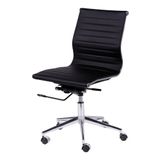 Cadeira Eames Sem Braco Preta Base Cromada - 24728