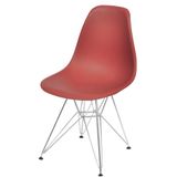 Cadeira Eames Polipropileno Vinho Base Cromada - 43032