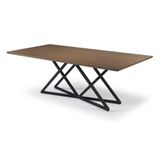 Mesa Jantar Ora Tampo Madeira Tauari Base Metal Preto Fosco 180cm - 70888