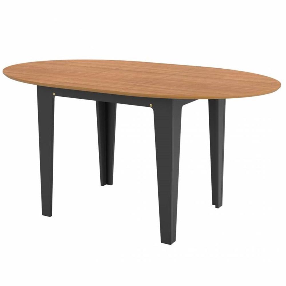 Mesa Extensível Curve Tm70 Tampo Freijo Com Base Preto Fosco 122x159 Cm - 69486