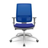 Cadeira Brizza Diretor Grafite Tela Azul Com Assento Aero Azul Base Autocompensador Aluminio - 65761