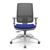 Cadeira Brizza Diretor Grafite Tela Preta Assento Aero Azul Base Relaxplax Aluminio - 65890