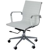 Cadeira Eames Baixa Branca Base Cromada - 15120