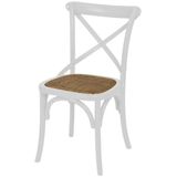 Cadeira Katrina Branca Laqueada Com Assento Rattan  - 30749