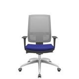 Cadeira Office Brizza Tela Cinza Assento Aero Azul Autocompensador Base Aluminio 120cm - 63782