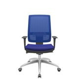 Cadeira Office Brizza Tela Azul Assento Aero Azul Autocompensador Base Aluminio 120cm - 63776