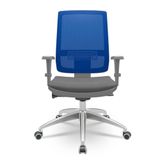 Cadeira Brizza Diretor Grafite Tela Azul Com Assento Poliester Cinza Base Autocompensador Aluminio - 65811