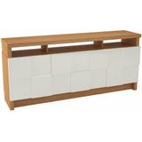 Buffet Ornato Quadriculado Com 2 Portas E 2 Gavetas Cor Freijo Com Off White 1,76 Mt (larg) - 55519