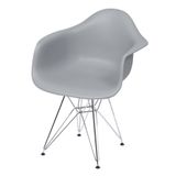 Cadeira Eames Com Braco Base Cromada Cinza Fosco - 43635