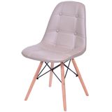 Cadeira Eames Botone Fendi Base Madeira - 43609