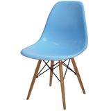 Cadeira Eames Polipropileno Azul Claro Base Madeira - 14913