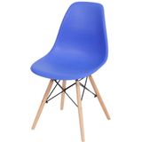 Cadeira Eames Polipropileno Azul Escuro Base Madeira - 40791