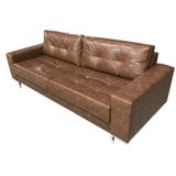 Sofa Fashion Courino Marrom Base Cromada 1,60 Mt (larg) - 51742