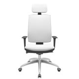 Cadeira Office Brizza Soft Aero Branco Autocompensador Com Encosto Cabeça Base Aluminio 126cm - 63466