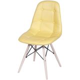 Cadeira Eames Botone Amarela Base Madeira - 32945