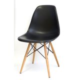 Cadeira Eames Polipropileno Preto Base Madeira - 10425