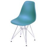 Cadeira Eames Polipropileno Azul Petroleo Base Cromada - 43034