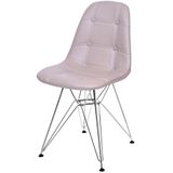 Cadeira Eames Botone Fendi Base Cromada - 43882