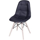 Cadeira Eames Botone Preta Base Madeira - 32074