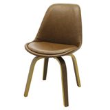 Cadeira Lis Eames Revestida Pu Marrom Base Madeira Mescla - 51147