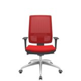 Cadeira Office Brizza Tela Vermelha Assento Aero Vermelho Autocompensador Base Aluminio 120cm - 63761