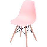 Cadeira Eames Polipropileno Salmao Base Madeira - 43038