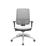 Cadeira Office Brizza Tela Cinza Assento Aero Branco Autocompensador Base Aluminio 120cm - 63784