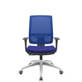 Cadeira Office Brizza Tela Azul Assento Aero Azul Relaxplax Base Aluminio 120cm - 63831