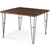 Mesa De Jantar Bronx Quadrada Rustic Brown Base Aco Grafite 100cm - 64902