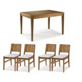 Conjunto Mesa Jantar Tampo Madeira + 4 Cadeiras Salvador Assento Estofado - 60474