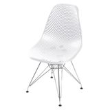 Cadeira Eames Furadinha Cor Branco Com Base Cromada - 54701