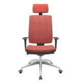 Cadeira Office Brizza Soft Concept Rosé Autocompensador Com Encosto Cabeça Base Aluminio 126cm - 63468