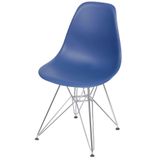 Cadeira Eames Polipropileno Azul Marinho Base Cromada - 49314