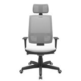 Cadeira Office Brizza Tela Cinza Com Encosto Assento Aero Branco Autocompensador Base Standard 126cm - 63420