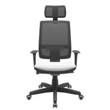 Cadeira Office Brizza Tela Preta Com Encosto Assento Aero Branco Autocompensador Base Standard 126cm - 63329