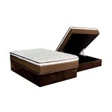 Cama Box Bau Casal Colchao Molas Masterpocket Ensacadas Luckspuma Caribe Base Crc Suede Brown 138x188